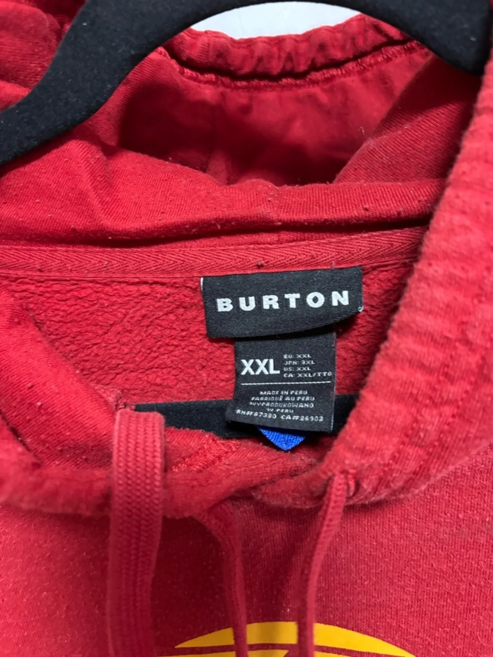 Burton Red Hoodie with Sunset Mountain Graphic XXL